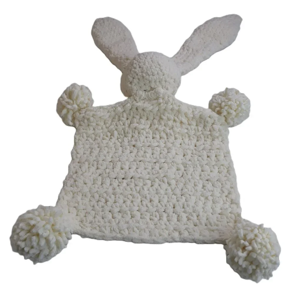 Large Soft Chenille Crochet Bunny Rabbit Snuggler 29